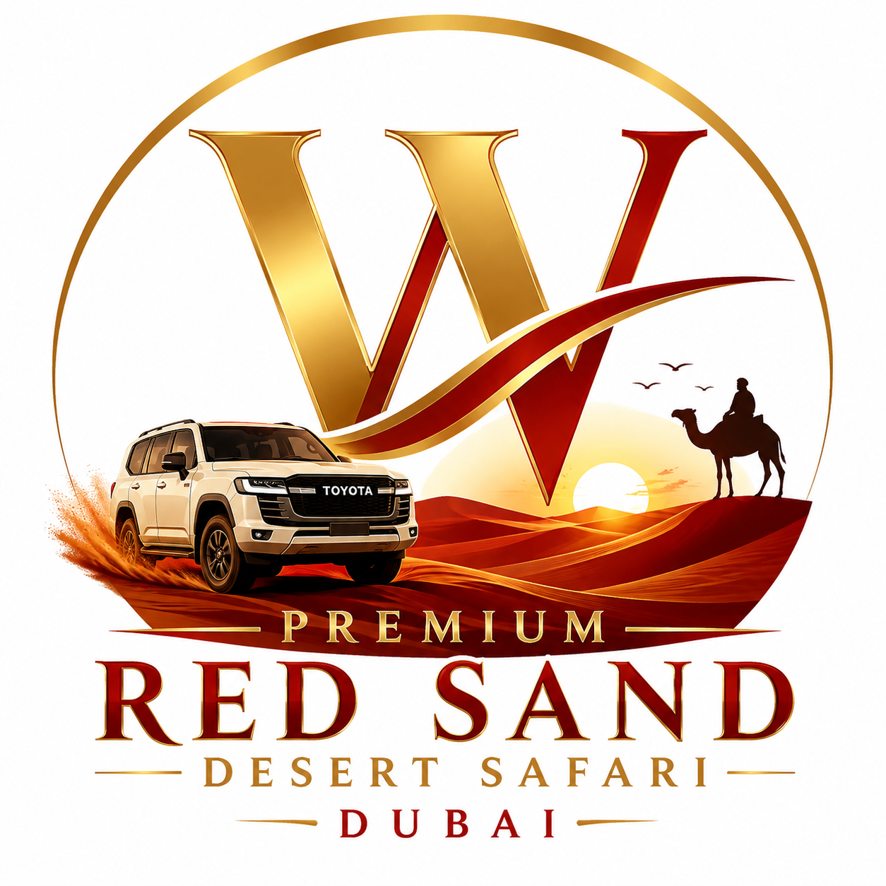 Premium Red Sand Desert Safari Dubai Logo Design